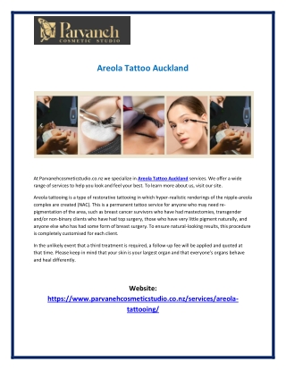 Areola Tattoo Auckland