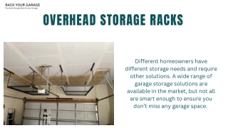 Overhead Storage Racks  a perfect choice for your garage