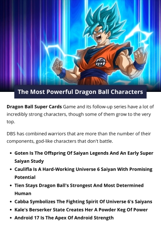 The Most Powerful Dragon Ball Characters