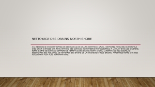 Nettoyage Des Drains North Shore PPT