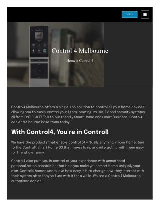 Discover the Benefits of Control4 Automation in Melbourne