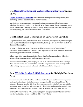 Local Lead Generation in Apex, NC
