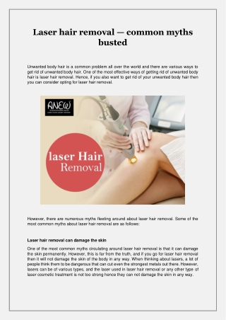 Laser hair removal — common myths busted