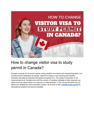 Changing Your Status from Visitor to Student in Canada: A Comprehensive Guide