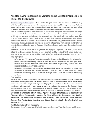 Assisted Living Technologies Market