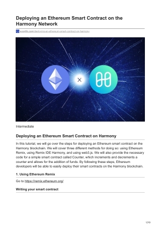 scortik.com-Deploying an Ethereum Smart Contract on the Harmony Network (1)