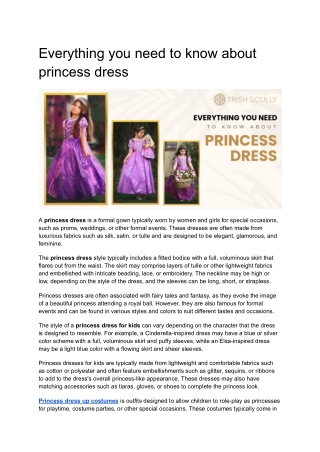 Everything you need to know about princess dress