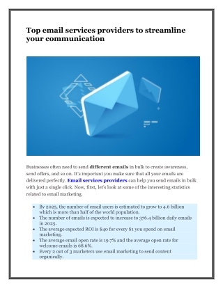 Top email services providers to streamline your communication