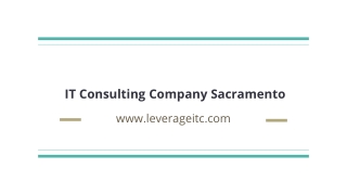 Leverage ITC - IT Consulting Company Sacramento