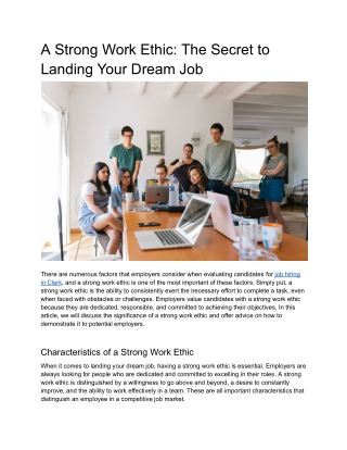 A Strong Work Ethic_ The Secret to Landing Your Dream Job