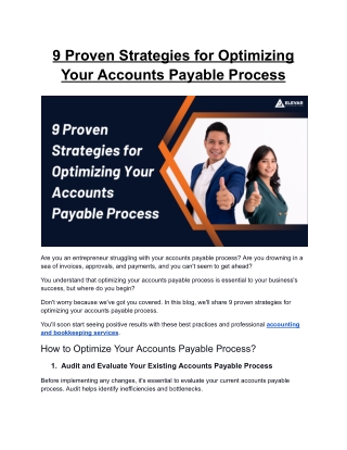 9 Proven Strategies for Optimizing Your Accounts Payable Process