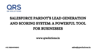 Salesforce Pardot’s Lead Generation and Scoring System A Powerful Tool for Businesses