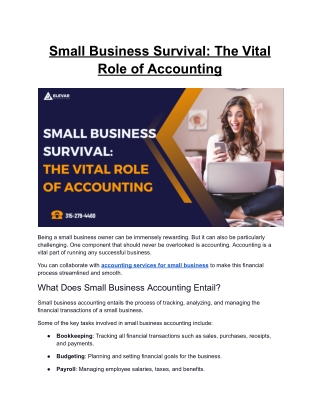 Small Business Survival The Vital Role of Accounting