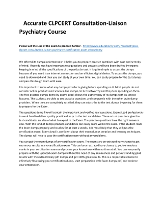 CLPCERT Consultation-Liaison Psychiatry