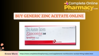 Buy Generic Zinc Acetate Online