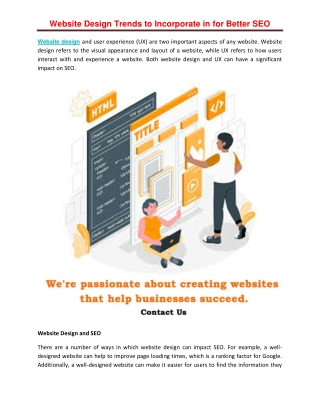 Website Design Trends to Incorporate in for Better SEO