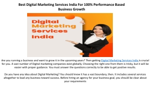 Premium Digital Marketing Services India For 100% Results.