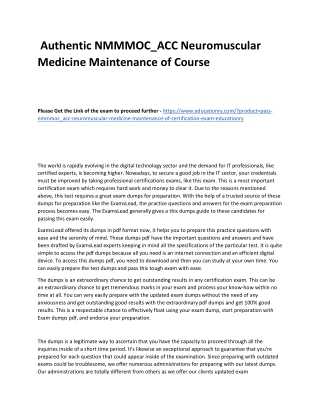 NMMMOC_ACC Neuromuscular Medicine Maintenance of