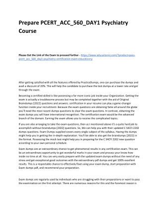 PCERT_ACC_560_DAY1 Psychiatry