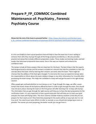 P_FP_COMMOC Combined Maintenance of: Psychiatry , Forensic Psychiatry