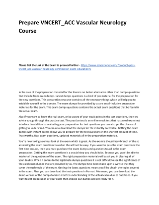 VNCERT_ACC Vascular Neurology