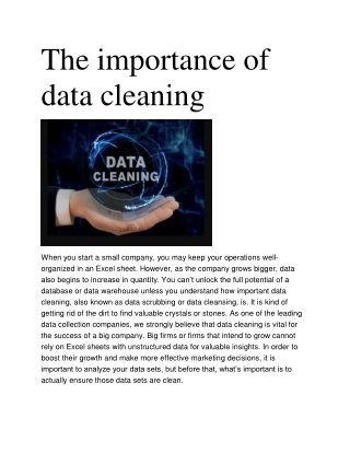 The importance of data cleaning (1)