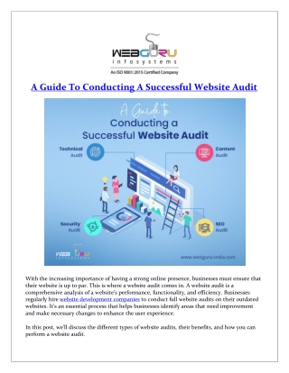 A Guide To Conducting A Successful Website Audit