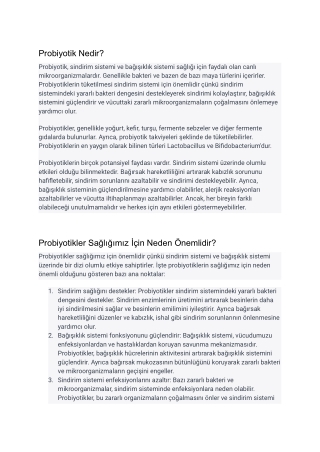 Probiyotik Nedir