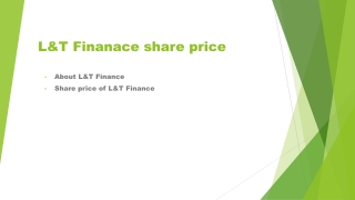 Get an Whole Overview on L&T Finance Share Price