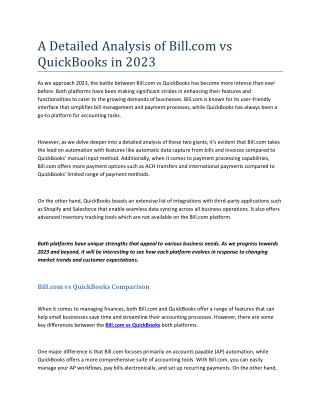 A Detailed Analysis of Bill.com vs QuickBooks in 2023