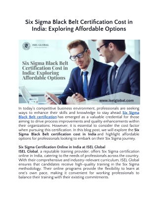 Six Sigma Black Belt Certification Cost in India_ Exploring Affordable Options.docx