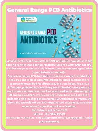 General Range PCD Antibiotics
