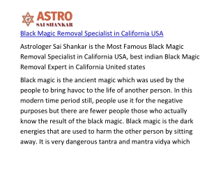 Black Magic Removal Specialist in California USA