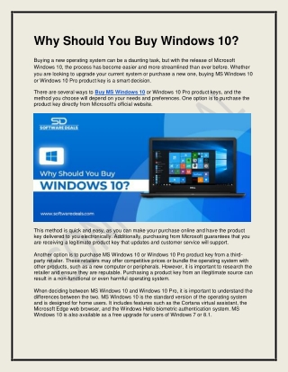 Why Should You Buy Windows 10?