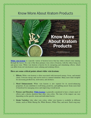 Know more about Kratom products