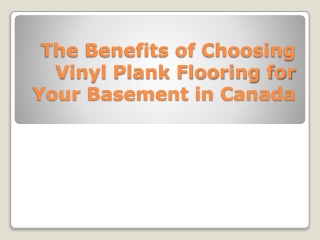 The Benefits of Choosing Vinyl Plank Flooring for Your Basement in Canada