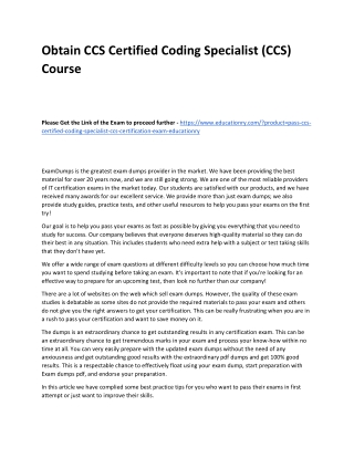 CCS Certified Coding Specialist (CCS)