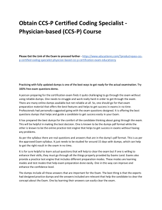 CCS-P Certified Coding Specialist - Physician-based (CCS-P)