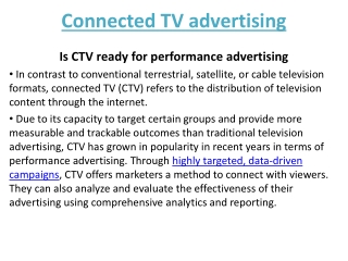 Connected TV advertising