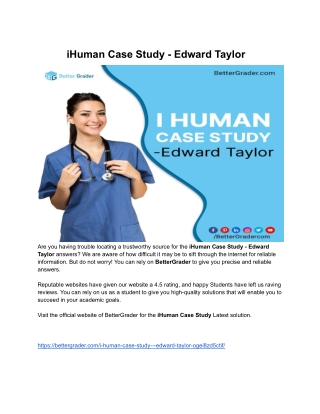 iHuman Case Study - Edward Taylor
