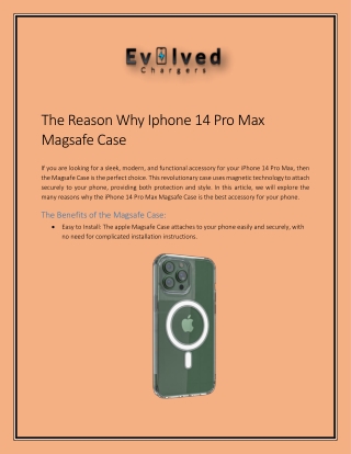 The Reason Why Iphone 14 Pro Max Magsafe Case