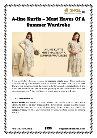 A-line Kurtis – Must Haves Of A Summer Wardrobe