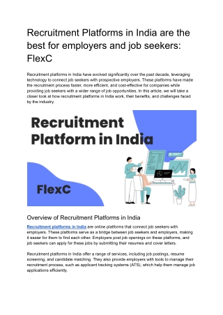 Recruitment Platforms in India are the best for employers and job seekers: FlexC