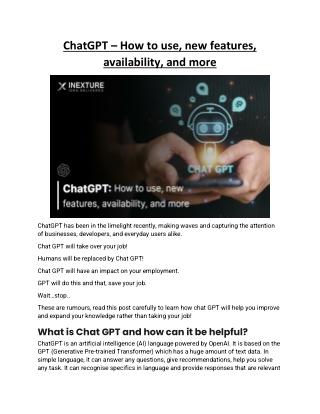 ChatGPT – How to use, new features, availability, and more