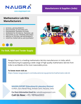 Mathematics Lab Kits Manufacturers