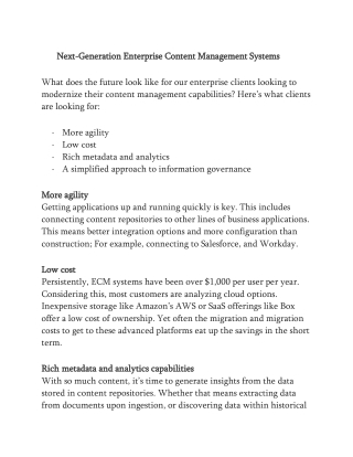 Next-Generation Enterprise Content Management Systems