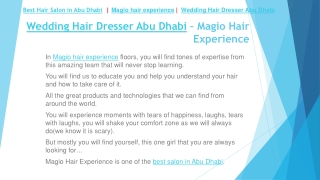 Wedding Hair Dresser Abu Dhabi-Magio