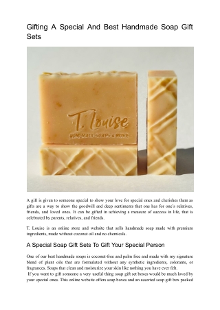 A Special And Best Handmade Soap Gift Sets