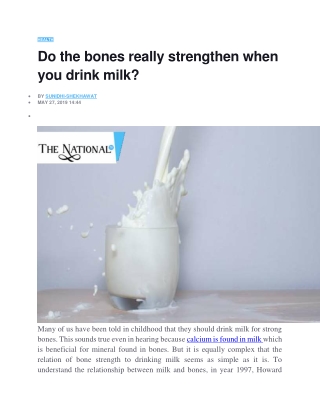 Do the bones really strengthen when you drink milk