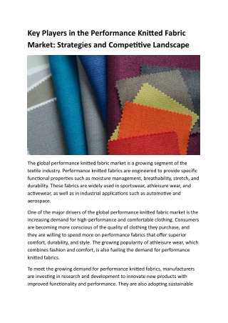 Performance Knitted Fabric Market